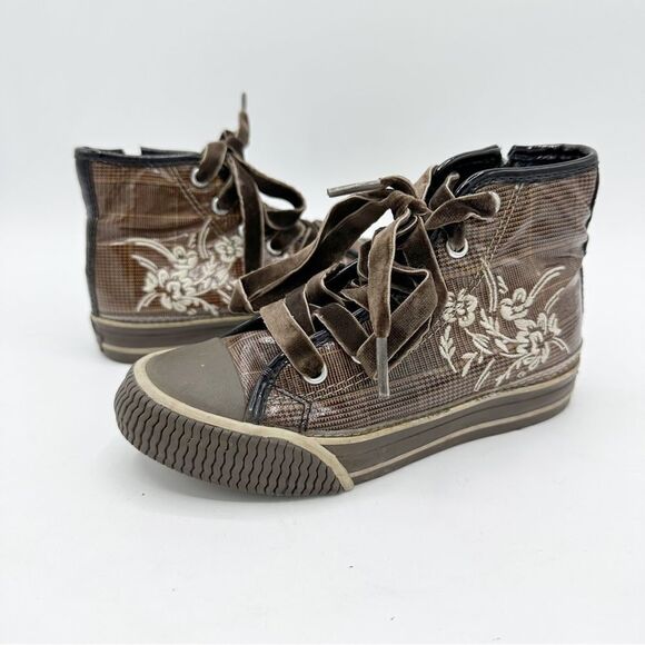 Geox Kids Premium Embroidered Breathable  Hightops Sz‎ 10 Velvet Laces - Picture 1 of 12